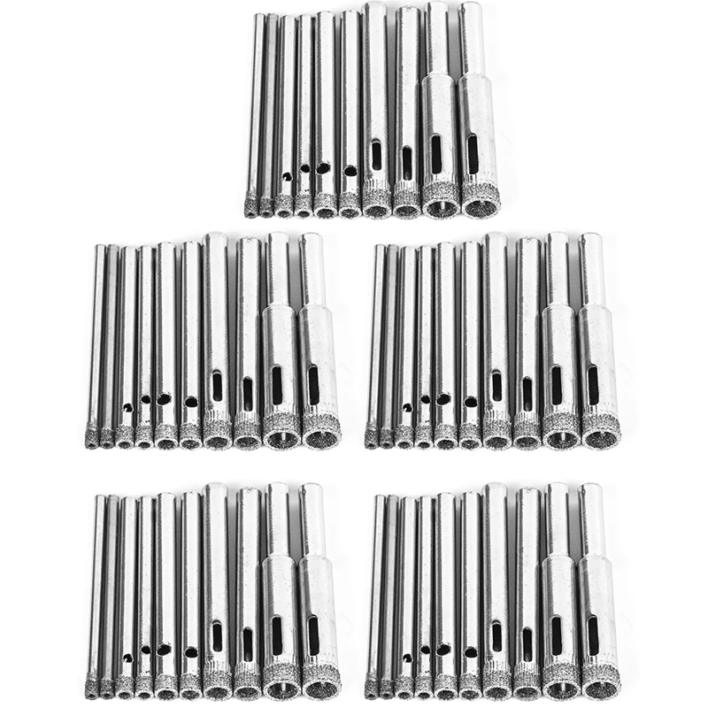 10 Stuks Diamant Gecoate Kern Gatenzaag Boor Set Voor Tegel Glas Keramische Voor Dremel Accessoires 3/4/5/6/8 Mm Maten: Oranje