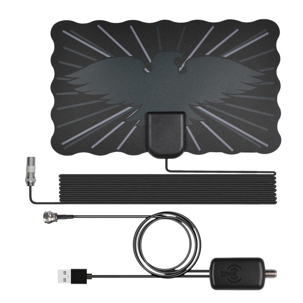 TV Antenna Black Digital Antenna 4K Easy Setup Durable 2000 Miles Universal Indoor TV Antenna