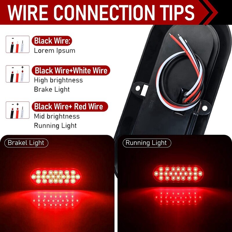 Feux arrière à 24 LED pour remorque, feux de freinage pour camion, clignotants latéraux pour bateau, remorque, camion, RV