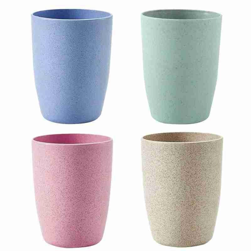 10.5 * 5.9cm Bathroom Toothbrush Water Cup Set Water Children's Bathroom Wheat Cup Portable Items Straw Household T C0W3