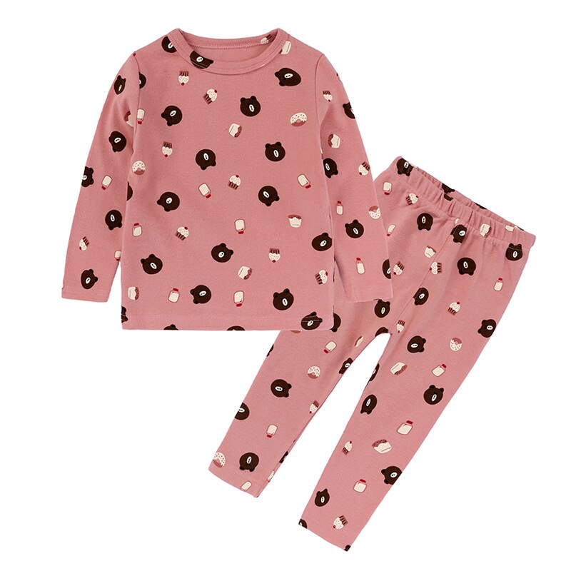 Ropa de otoño para niños pijamas para chicos y chicas conjuntos de pantalones ropa infantil pijamas de dibujos animados de animales de algodón conjuntos de pijamas para niños: cake / 6T