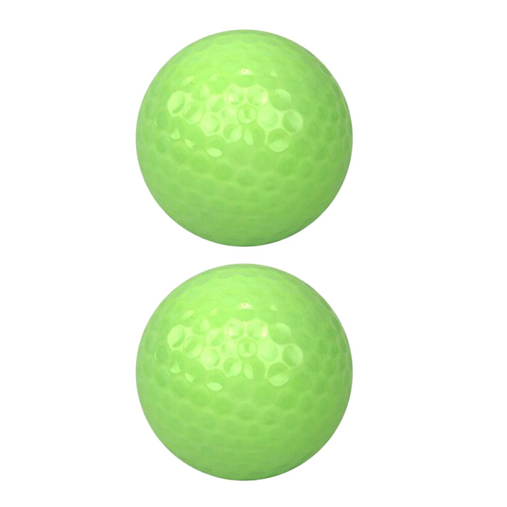 2 stk grøn fluorescerende lysende golfkugler natlys glødende golfkugler