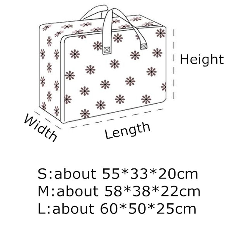 Dejlig print oxford opbevaringstaske med håndtag holdbart skabsorganisator til rejsegarderobe hjemmequilt legetøj diverse ryddelig taske