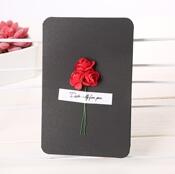 Tørre blomsterkort bursdagskort for jente barn kone mann bursdagskake gratulasjonskort postkort kort: Rose 3