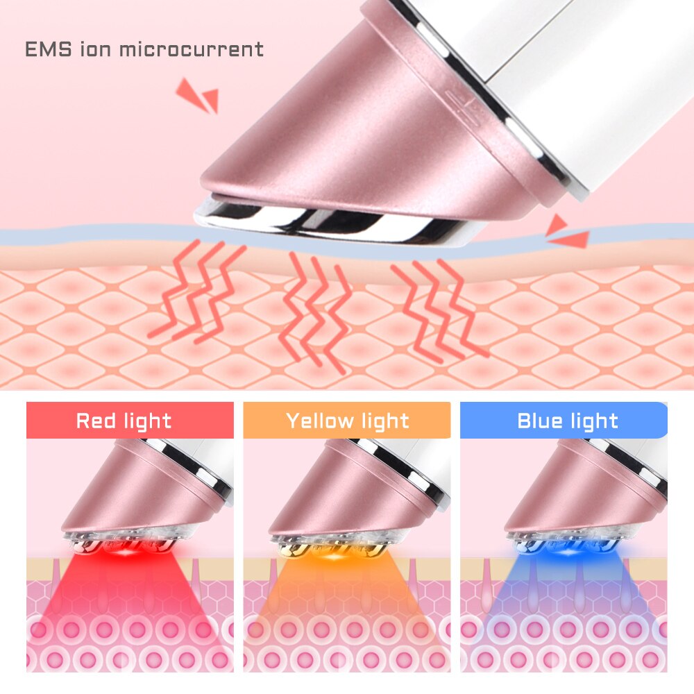 Masajeador de ojos LED con luz roja, dispositivo de belleza para estiramiento de ojos y cara de fotones, EMS RF, eliminación de ojeras y arrugas, máquina de masaje de vibración