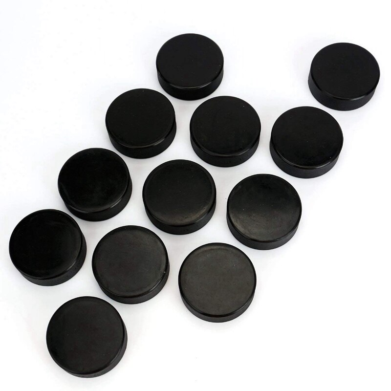 12 Pack Ice Hockey Pucks Winter Sporting Official Size Game Practice Bulk Sports Puck