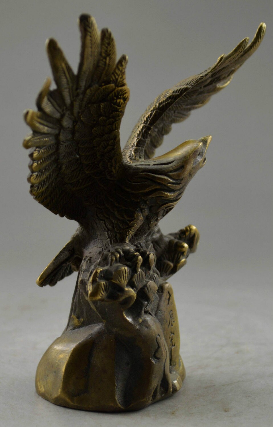 Rare Old Collectible Decorated Old Handwork Copper Carved Eagle Tree Statue copper tools wedding Decoration Brass Bronze