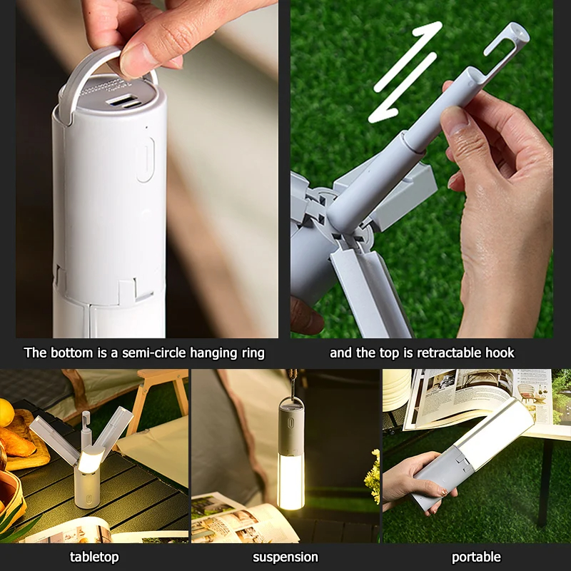 Falten Outdoor Camping Tragbare Wiederaufladbare Hohe Kapazität Notfall Lampe Taschenlampe Hängen Zelt Hängen Licht Laterne