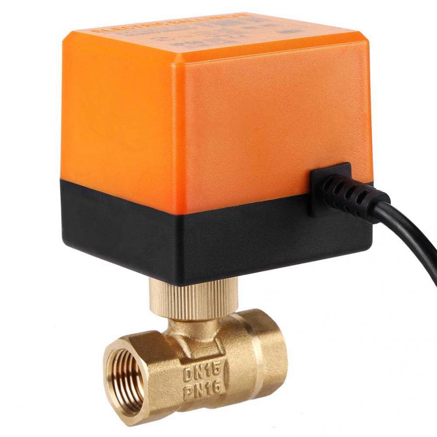 Robinet à bille électrique en laiton 220V DN15 DN25 | 2 voies, 3 fils, vanne d'eau et de gaz, fil 1,6mpa, Rotation de 90 degrés