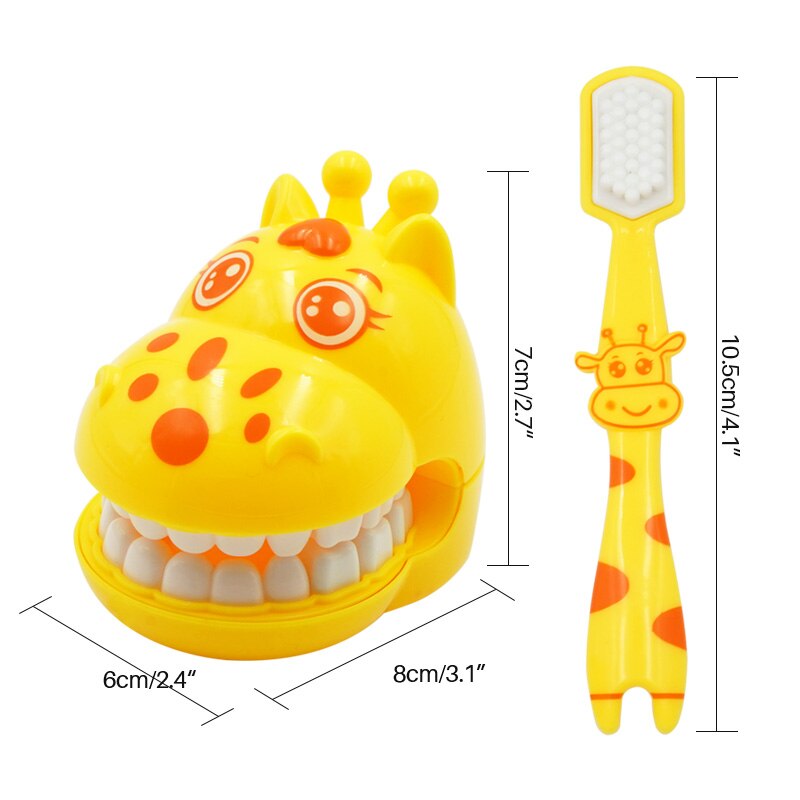 Brosse à dents girafe, modèle d&#39;enseignement, modèle d&#39;étude des dents, enfants, éducation précoce, jouet de brossage des dents,