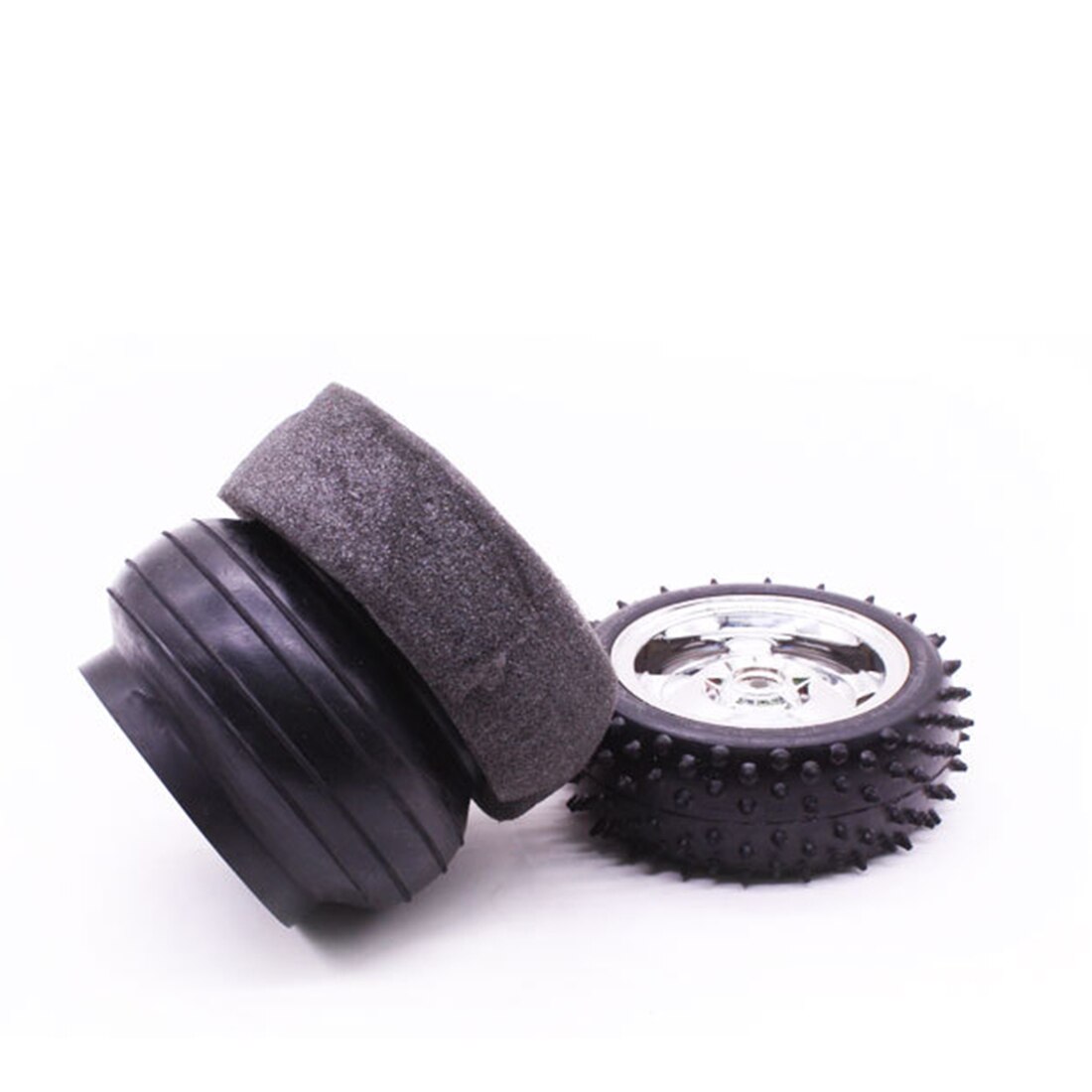 85mm Off-Road Tyre DIY Intelligent Robot Car Wheel Programming Toy Car Tire With Liner - Electroplating Red