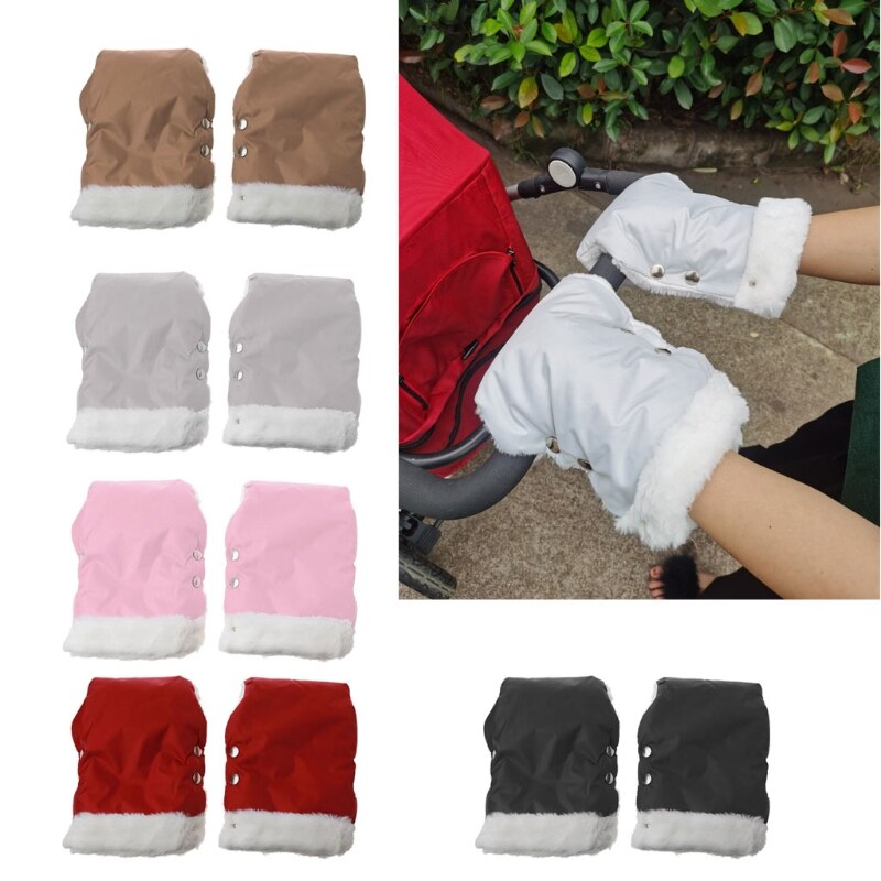 1 pair Stroller Gloves Waterproof Pram Accessory Winter Warme Stroller Gloves Soft Gloves Hand Muff Baby Stroller Accessories