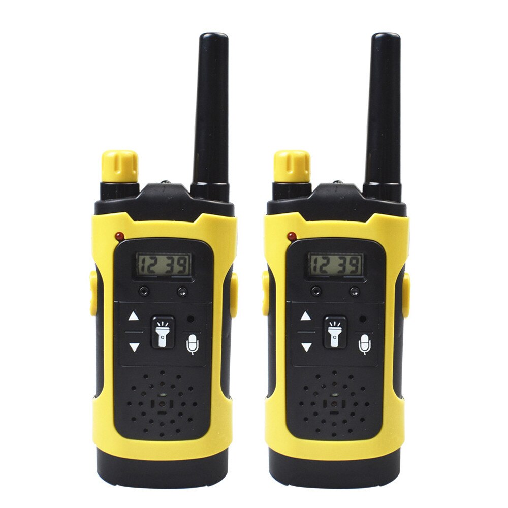 Trådlösa walkie talkie leksaker 2 st fjärrintercom elektronisk leksak bärbar lång mottagning avstånd walkie talkie barn  h1125: Gul