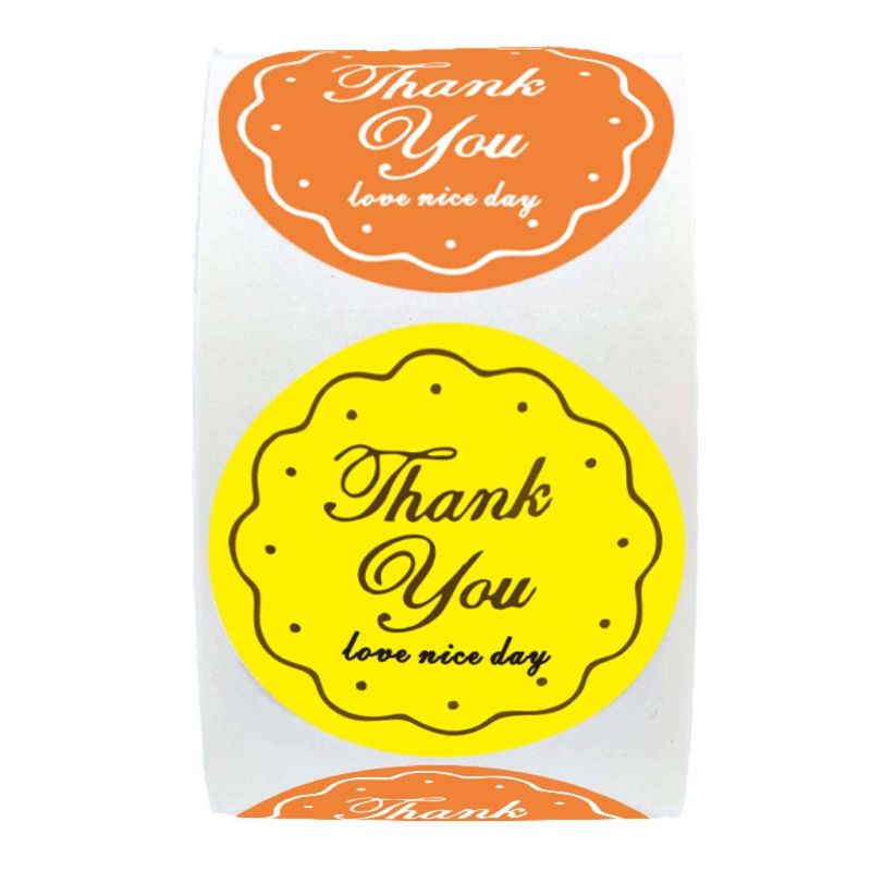500pcs 2 Styles Thank You Sticker Wedding Handmade Envelope Seal Label Scrapbook 896A
