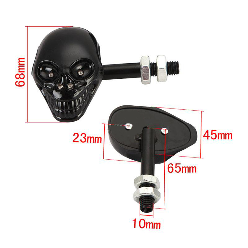 2 Stuks Motorcycle Black Skull Head Led Light Turn Signals Motor Indicatoren Skelet Amber 12V Universele