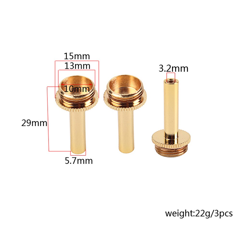 3 uds. Biela de trompeta Cobre dorado CB06, herramienta de reparación de pistón, válvula, llave, tornillo, partes de trompeta para instrumento de latón