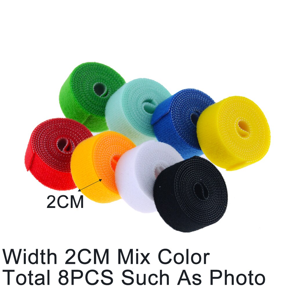 5M/Roll 2 Cm Breedte Plastic Magic Zelfklevende Tape Terug Naar Klittenbandsluitingen Diy Nylon Kabel clip Ties Wire/Desktop Management: Mix Color Wide 2CM