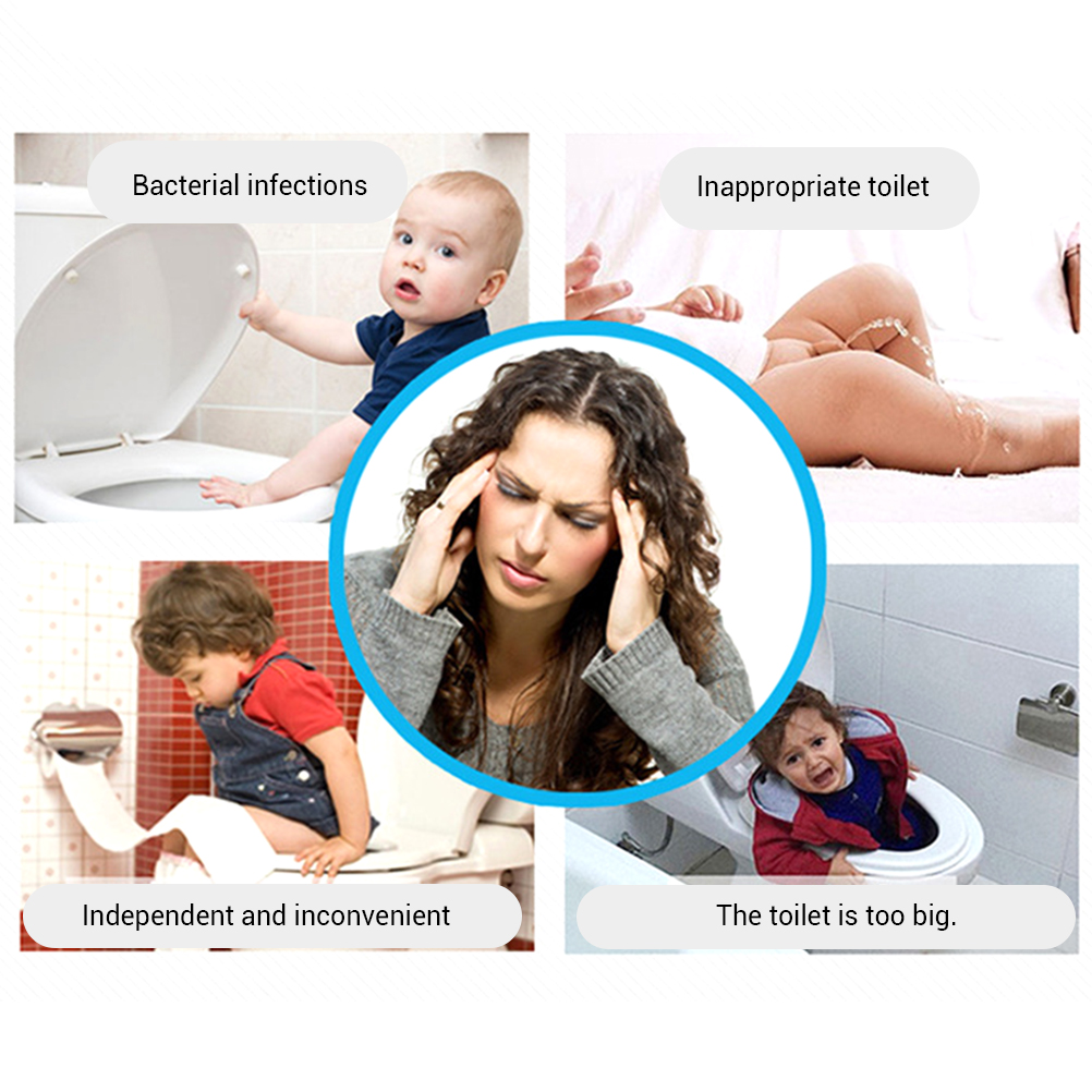 Portable Baby Potty Trainer Non-slip Toilet Training Seat Handles Children Auxiliary Toilet Seat Infant Children Pee Trainer