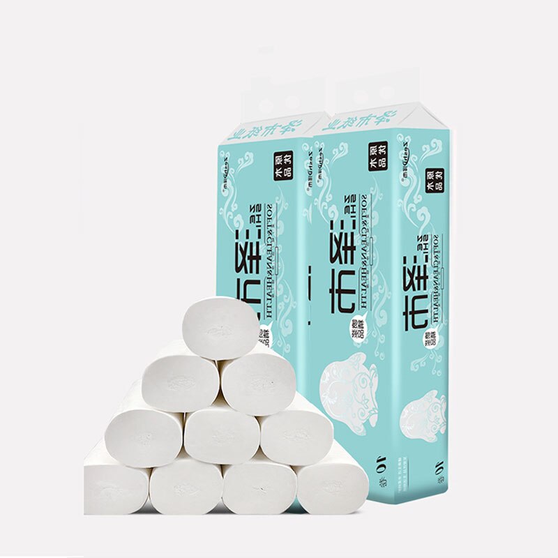 10 Rolls/Bag Rolling Paper Original Wood Pulp Material Toilet Tissue Paper Roll Bathroom Pack Tissues Toilet Paper Rolls Pack