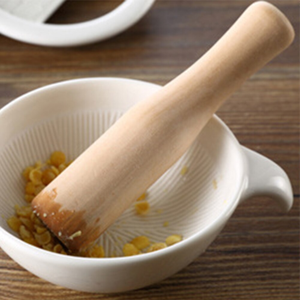 Spice Mill Pestle Baby Food Bar Tool Easy Clean Garlic Purees Ergonomic Mixing Kitchen Grinding Rod Wood Muddler Home Custard