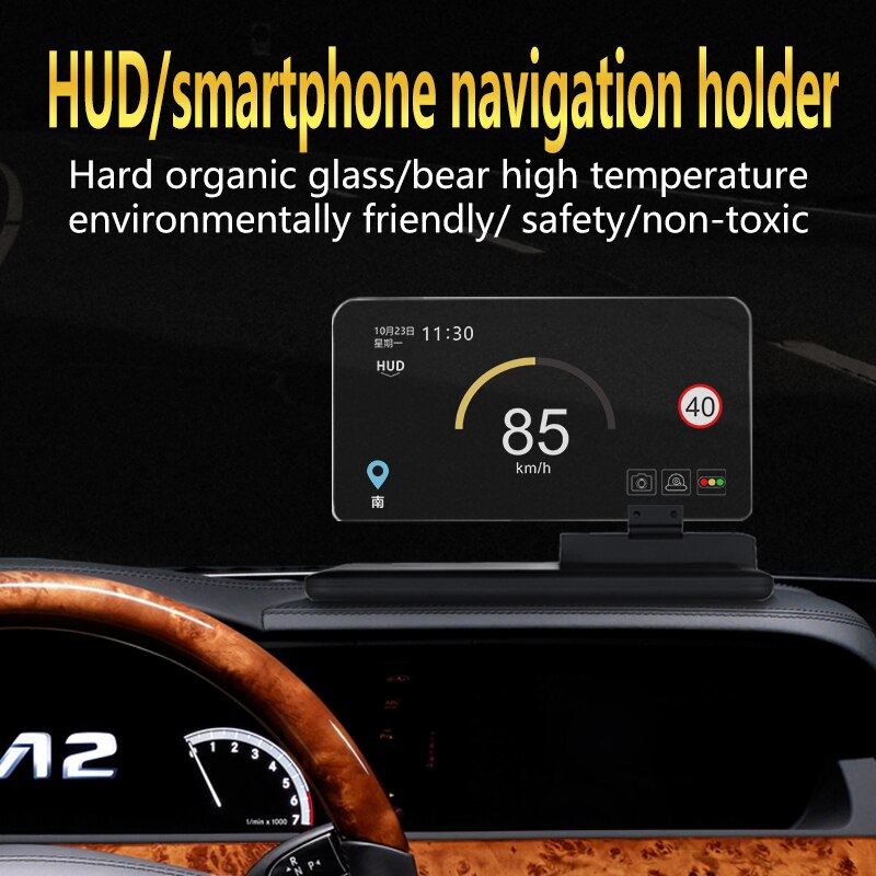 Wiiyii  h6 hud head up display bil smartphone projektor bil gps navigator overhastighed advarselssystem forrude projektor