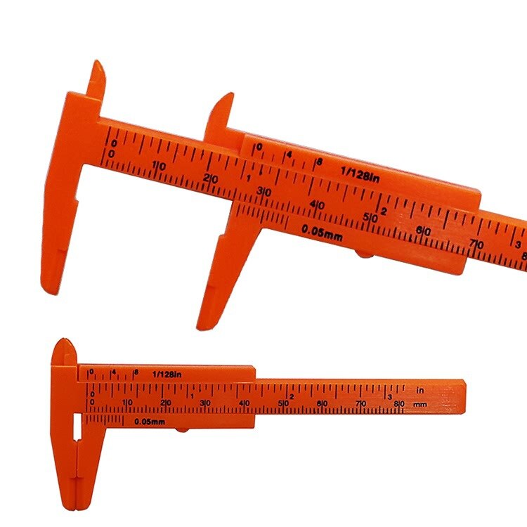 80mm/150mm Vernier Calipers mm-inch Double Rule Scale Aperture Depth Diameter Measure Tool Student DIY Model Making Mini Caliper: 80mm Red
