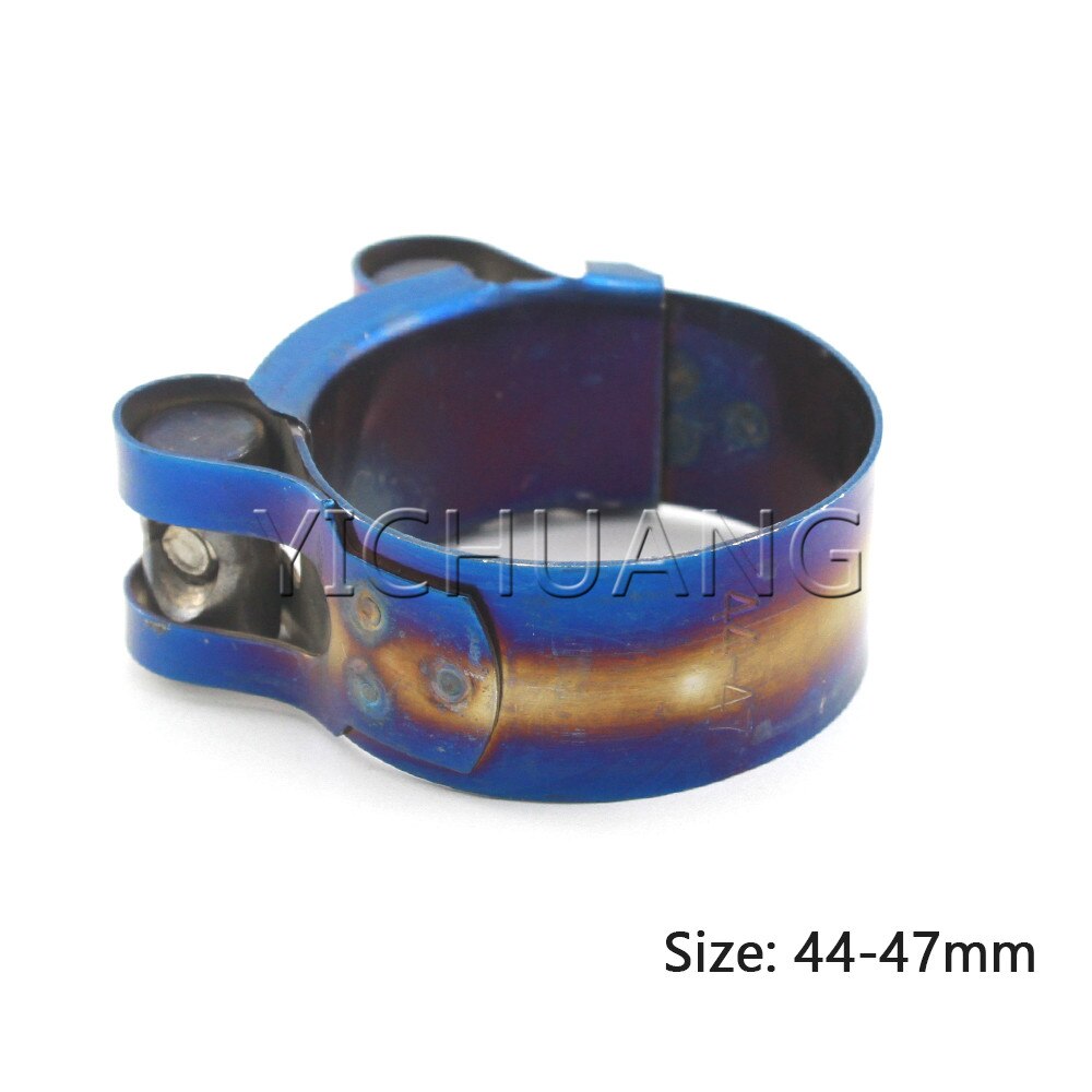 Universal Stainless Steel Hose Clamp Kit Adjustable Titanium Blue T Bolt Clamp 1 inch to 4.45 inch 26mm to 113mm: 44-47mm