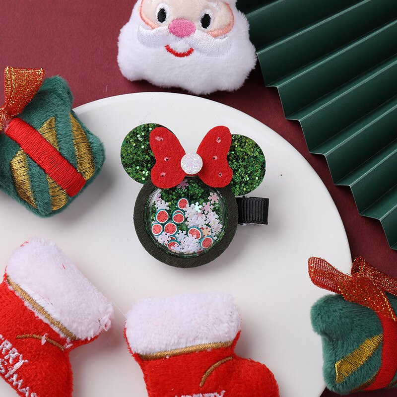 Mignon épingle à cheveux pince à cheveux pour filles bébé enfants épingles à cheveux joyeux noël épingles à cheveux femmes fête Barrettes cheveux accessoires chouchous: 09