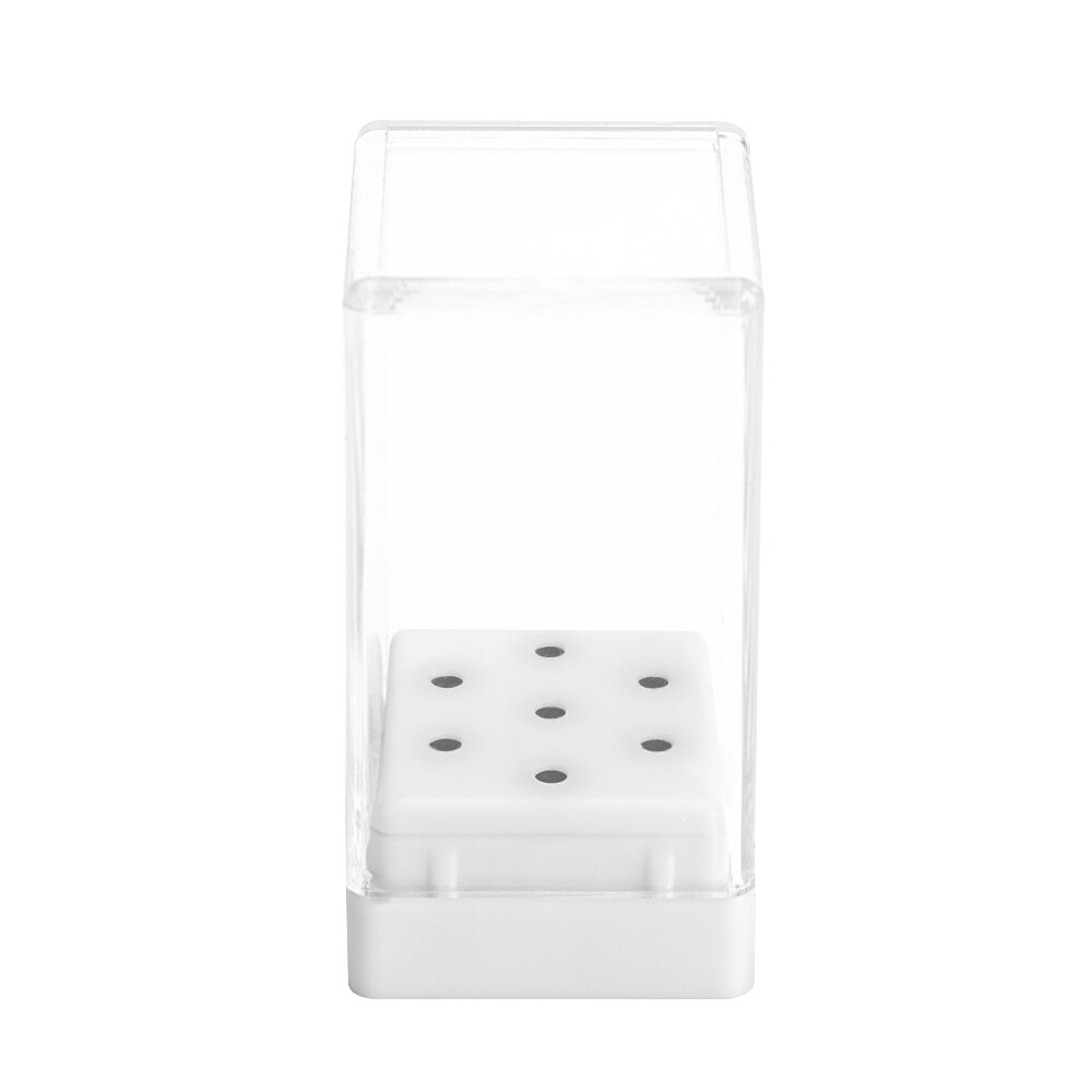 20 slidser klar plast neglebor opbevaringsboks til negle bor bits fil holder stand vitrine arrangør akryl manicure: Hvid