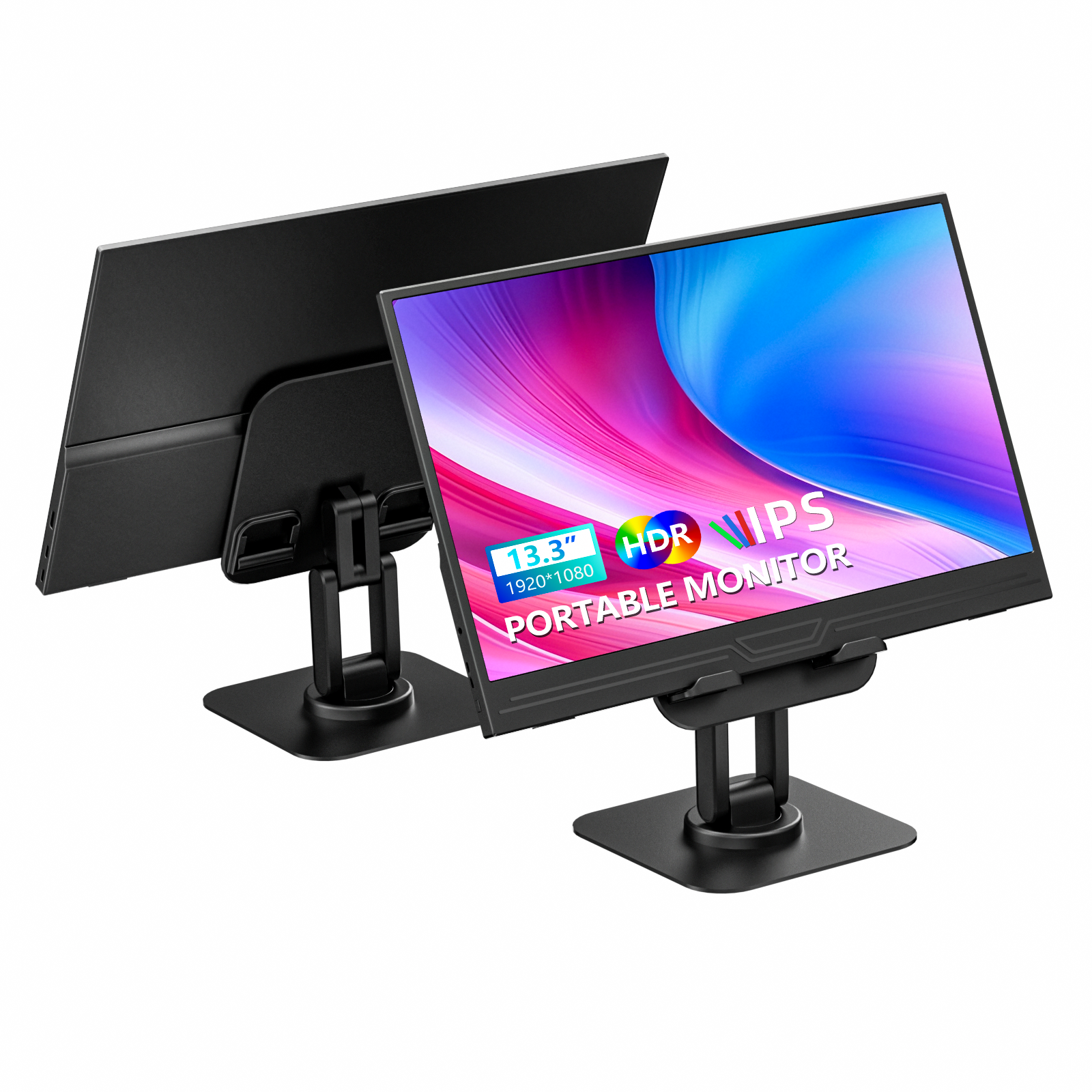 Fabrikneues Produkt 13,3 Zoll tragbarer Monitor für Laptop, 1080P IPS-Display LCD FHD externer zweiter Computerbildschirm für Telefon: Default Title