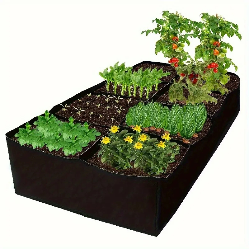 1 paquete, cama de jardín, bolsas para cultivo de plantas de 128 galones y 8 rejillas, macetero transpirable, camas elevadas para cultivo de verduras y patatas Flo