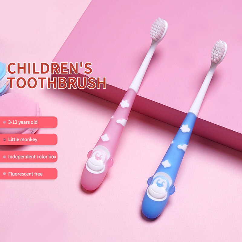 Color Box Individually Packed 3-12 Year Old Cartoon Model Without Fluorescent Agent Toothbrush Soft Bristles Children Toothbrush