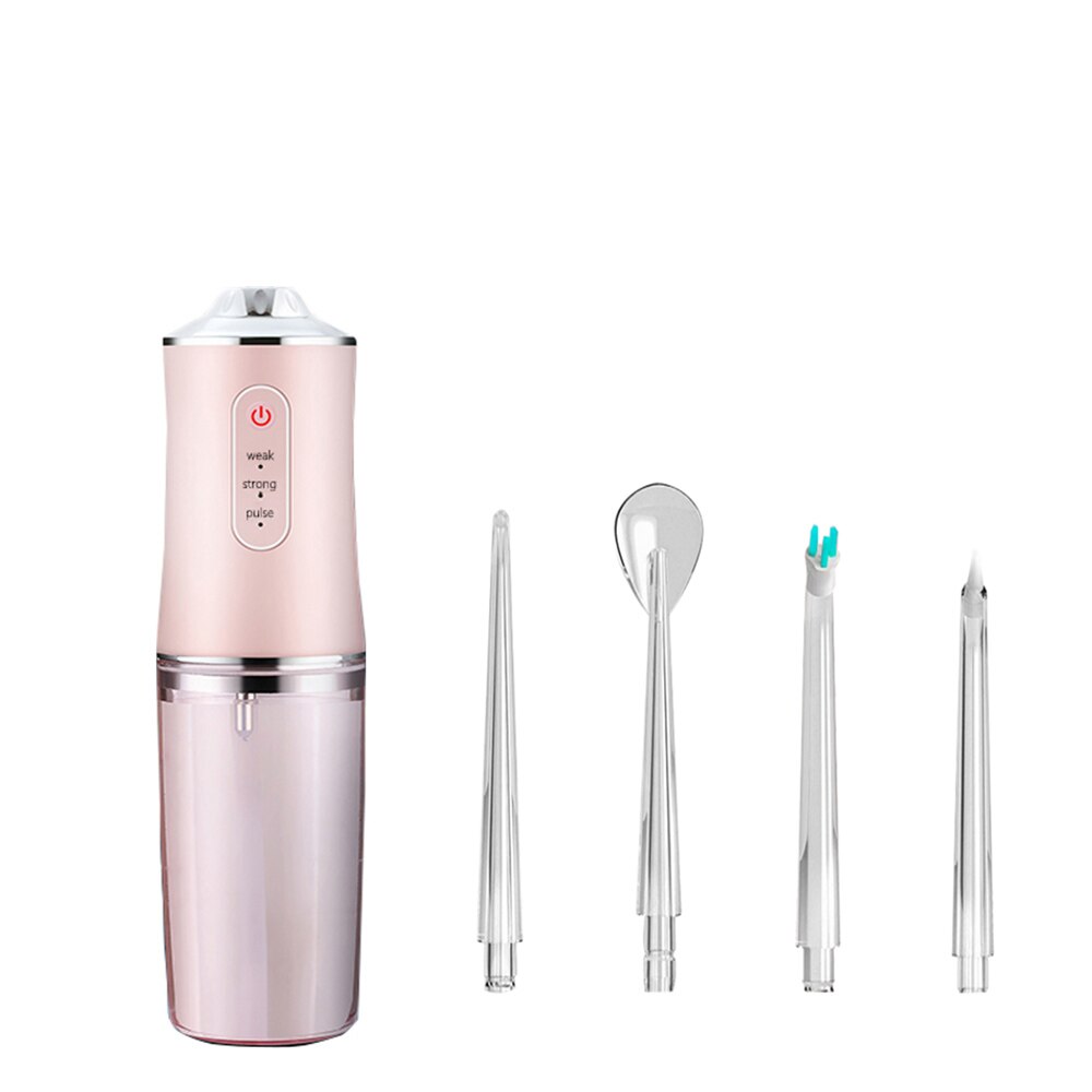 Portable Dental Teeth Cleaner Waterproof Oral Irrigator USB Rechargeable waterpick teeth cleaner Water Floss: Pink
