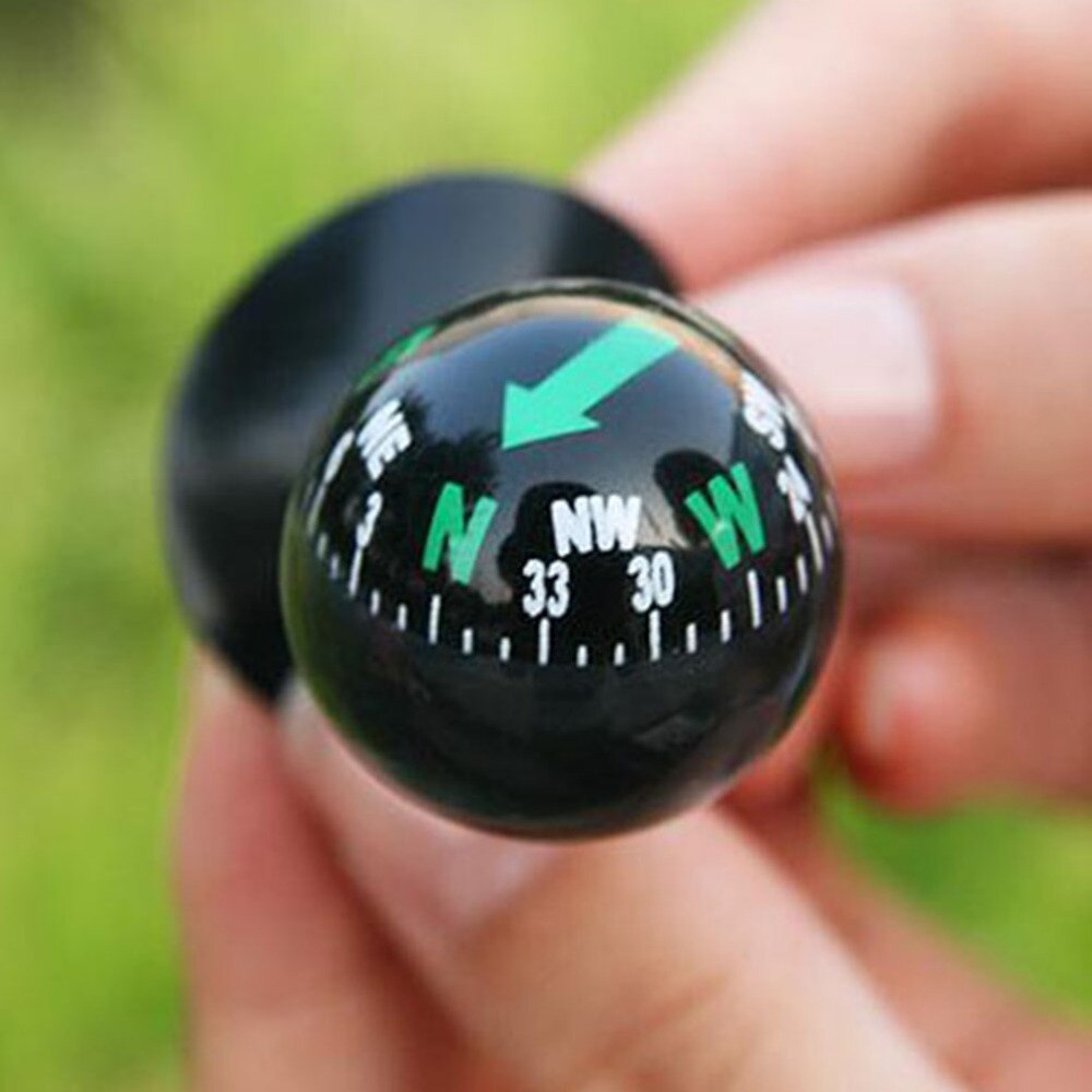 Mini Black Flexible Navigation Plastic shell Ball Compass Dashboard Boat Truck Suction Pocket Compass