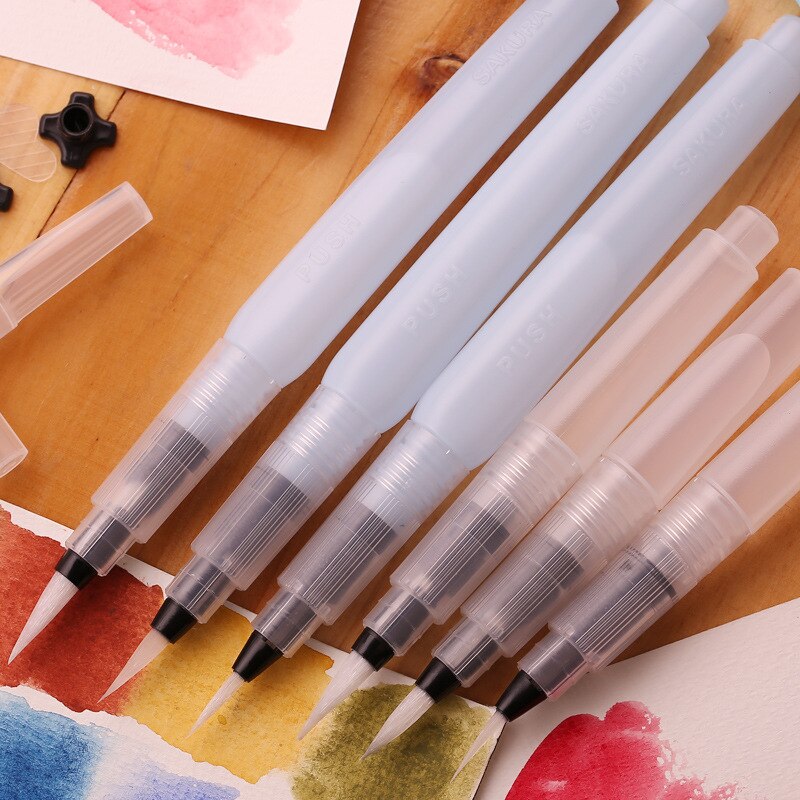 1 stücke Wasser Pinsel Aquarell Kunst Pinsel Selbst Befeuchtung Kalligraphie Stift Kleine/Mittel/Große Größe kunst liefert