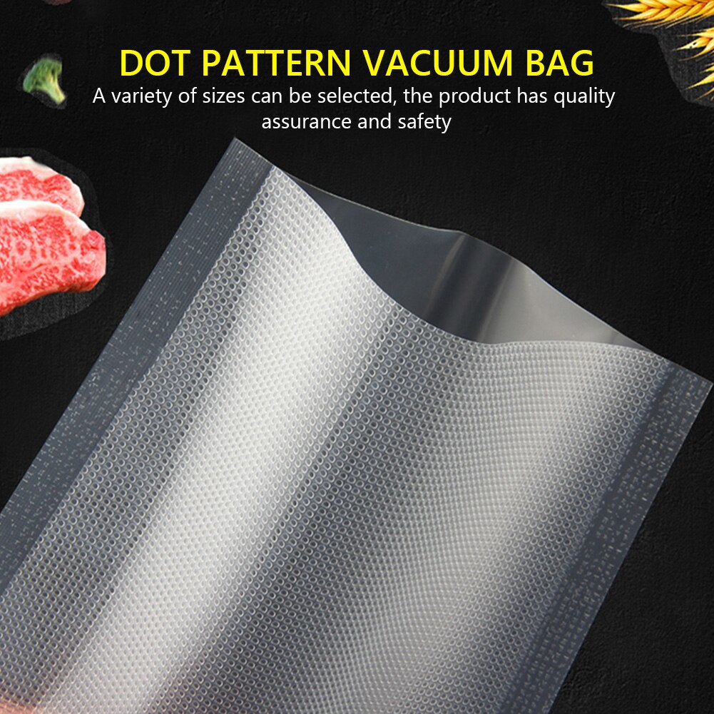 100Pcs Food Storage Clips Wrap Embossed Textured Food Vacuum Bags Pouche Packaging Freezing Kitchen Bag Strong Sealer Storage