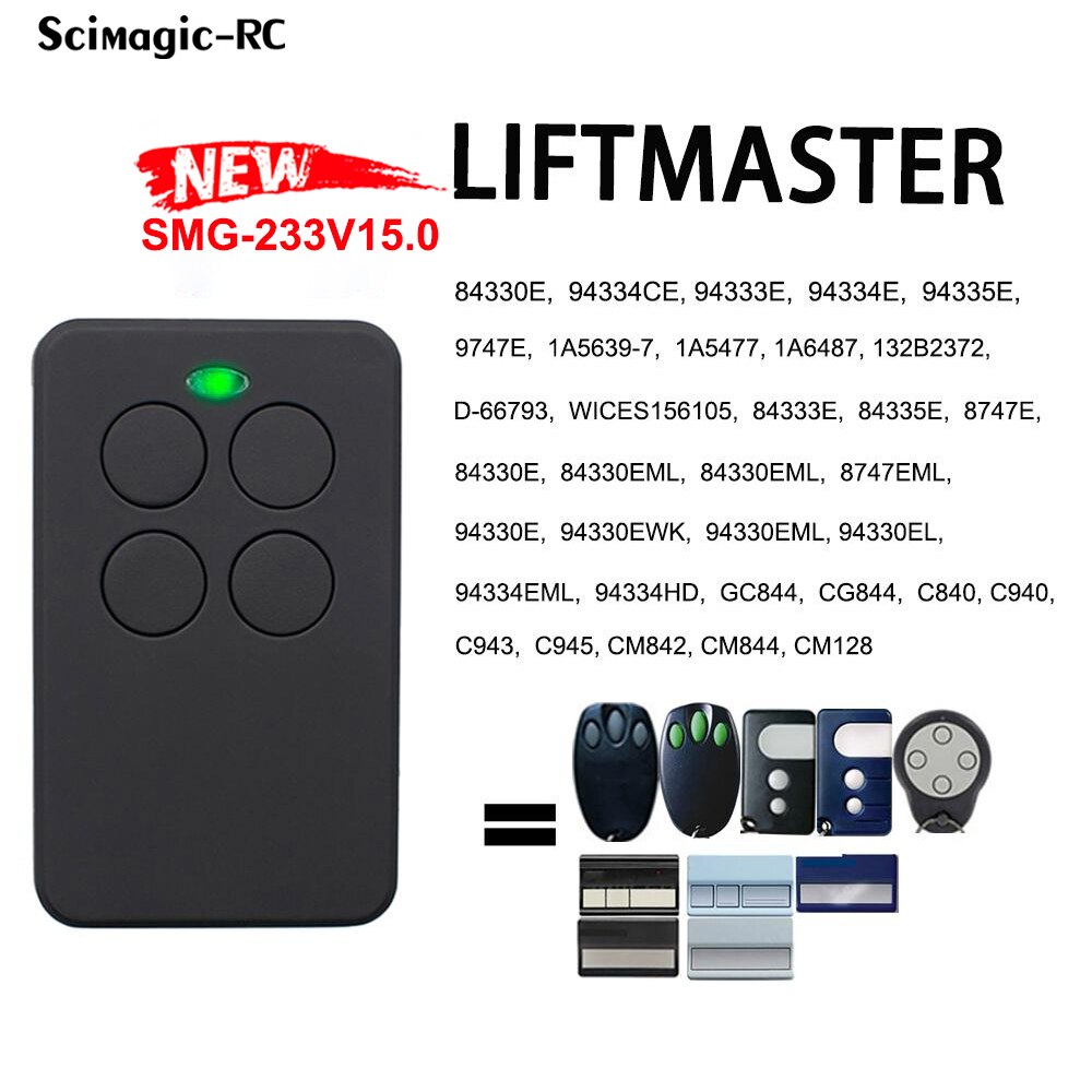 Liftmaster 94335e 1 a 5639-7 garageport fjernbetjening rullende kode klon auto scan 4ch sort mini gate opener duplikator på