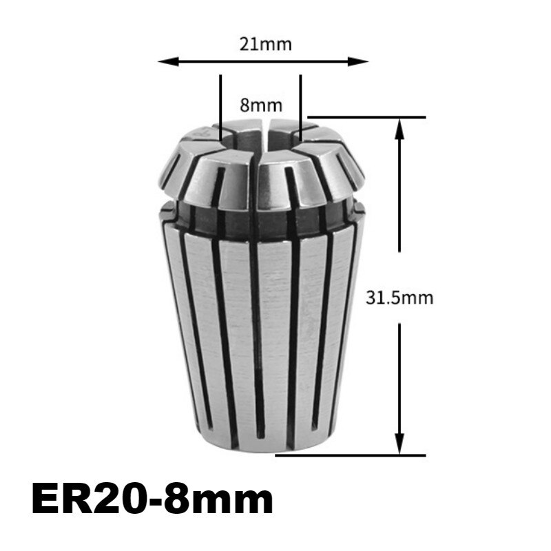 Router Collet Extension Chuck Rod Engraving Machine Extension Rod with Spring Collet Set for CNC Milling Lathe Tool: 1Pc ER20-8mm