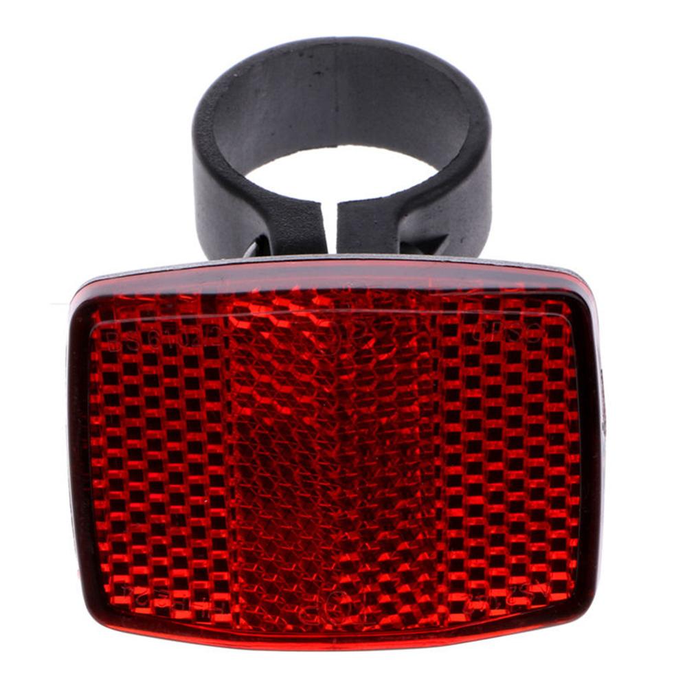 Kit de Reflector para manillar de bicicleta, luz reflectante delantera y trasera de advertencia, soporte de seguridad para carretera, lente de seguridad: Rear reflector
