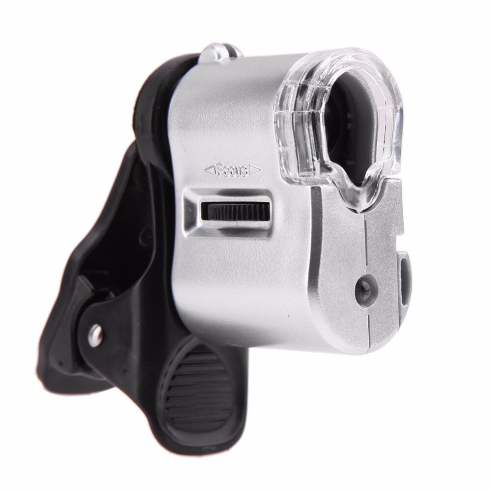 Universal 60x microscópio do telefone móvel lente macro zoom micro clipe de câmera com luz led lente do telefone