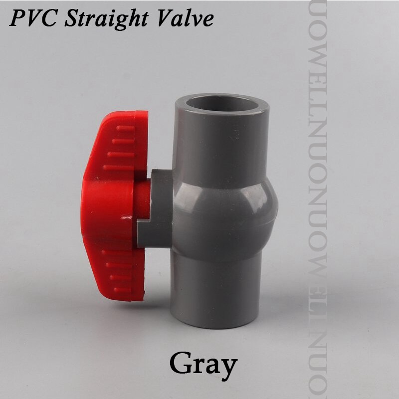 10Pcs 20 25 32 40 50mm PVC Pipe Socket Valve Connector Agricultural irrigation Tube Straight Ball Valve Garden Water Pipe Joints: 20mm / Grey