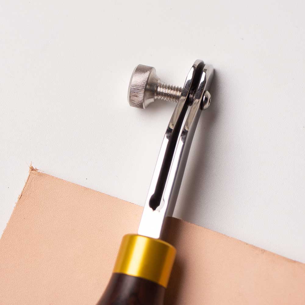 Cortador de bordes de cuero ajustable, herramienta de línea de hilo de coser, fabricantes de cinturones, herramientas artesanales de cuero de acero inoxidable de