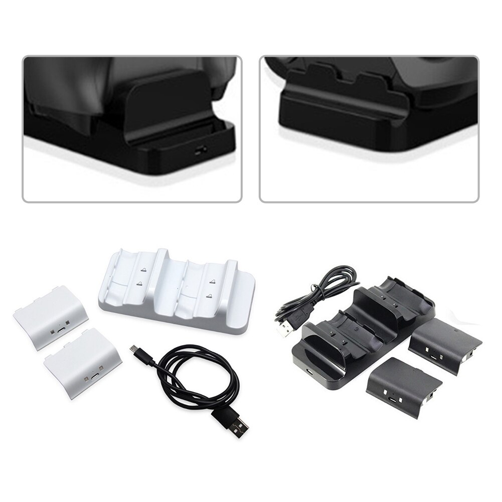 Dual Controllers Charger Charging Dock Game Accessories With Battery Packs Stand Portable Station Base For Xbox One