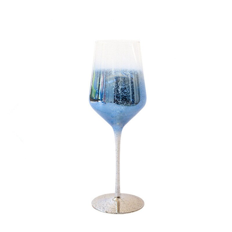 Loodvrij Champagne Bekers Creatieve Sterrenhemel Wijnglas Kleurrijke Drink Cup Party Globet Voor Thuis Diner: blue