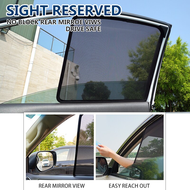 4PCS/Set Or 2PCS/Set Magnetic Car Side Window SunShades Mesh Shade Blind For VW T-ROC