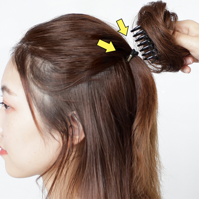 Women's Claw clip Hair Buns Synthetic Curly Chignon Ombre Claw Hair Messy Buns Updo claw Clip In Hairpiece For Women