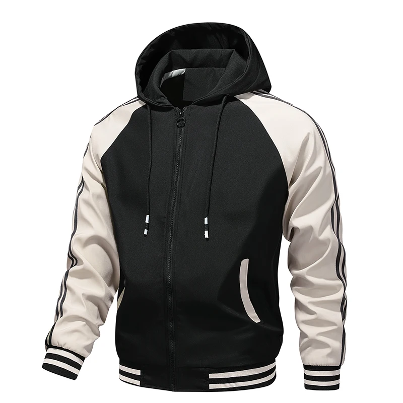 Heren Jas Herfst Lente Ride High-Performance Windjack Kleding Motorjas Mannelijke Motorjassen Winddicht Gestreept: XXXL / Black