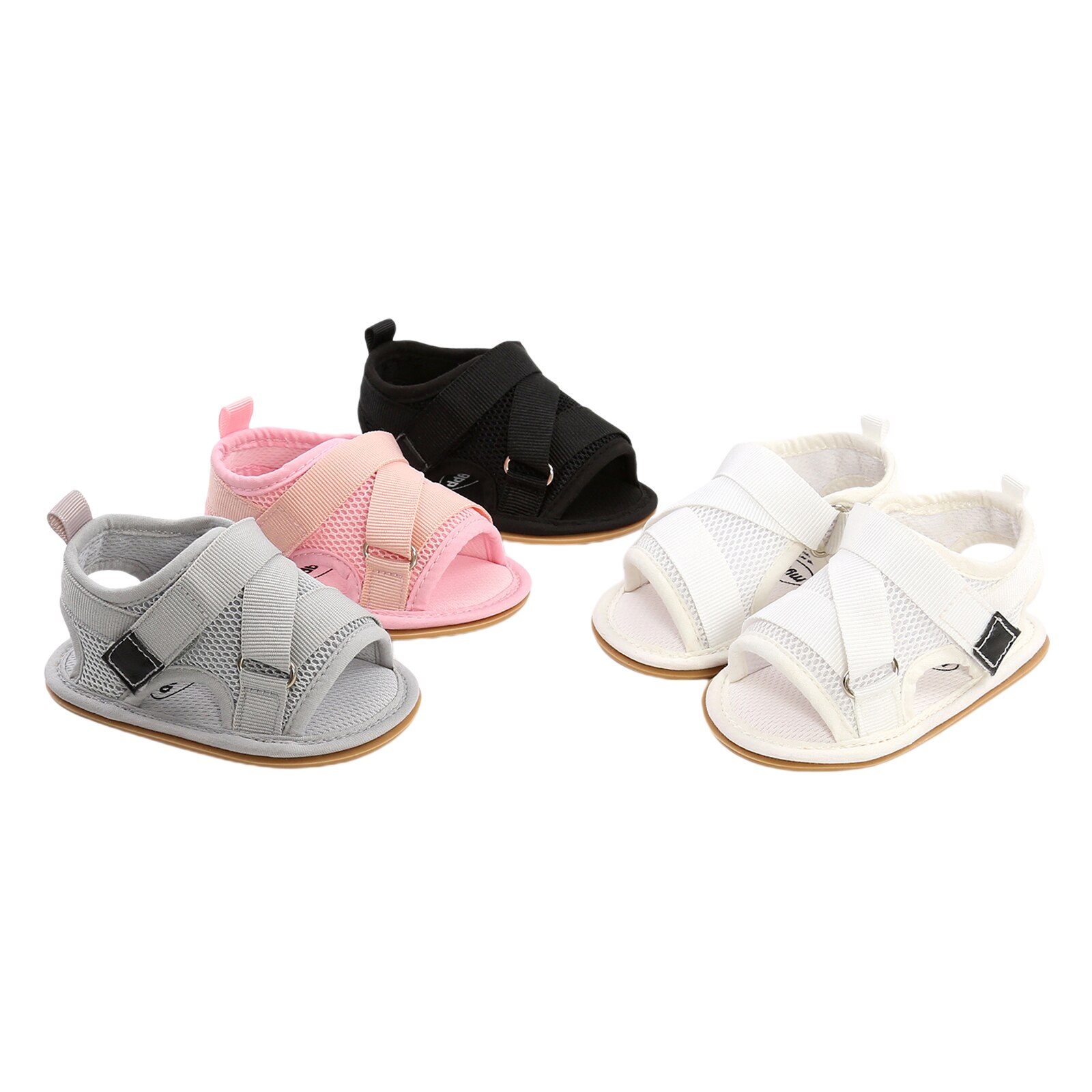 Citgeett Summer Newborn Girls Boys sandali solidi scarpe Mesh traspirante piatto suola morbida scarpe Casual