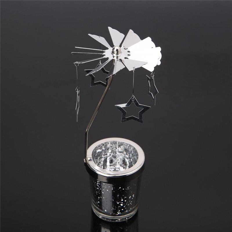 Roterende lysestage fyrfadslys lysestage metal te lysholdere karrusel bryllup hjem fest dekor 10- type  c42: Pentagram