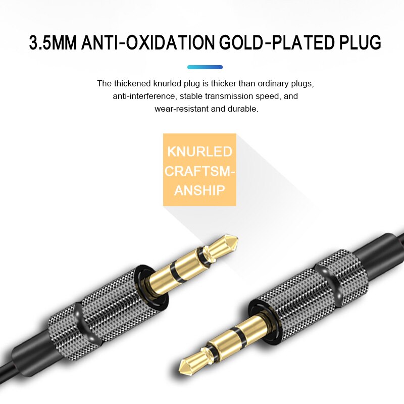 1m/2m/3m Aux Audio Line 3.5mm Audio Cable Gold-plated Stereo Car Aux Audio Line Public Audio Line 3.5mm Digital Cables For Phone